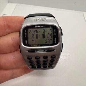 Vintage Timex 1440 sports telebank 100 calculator watch